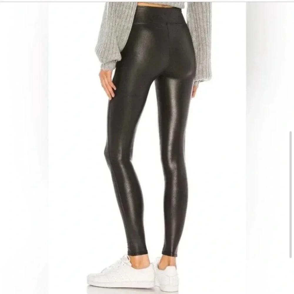 SPANX Women’s Faux Black Leather Leggings NWOT Size Extra Small‎